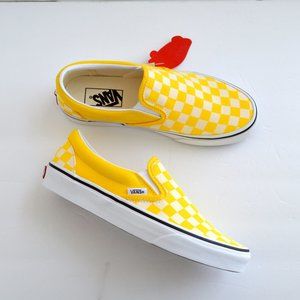 Vans slip on yellow checker sneaker shoes